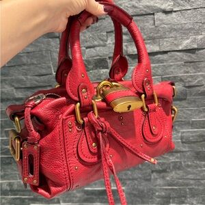 Vintage Red Leather Paddington